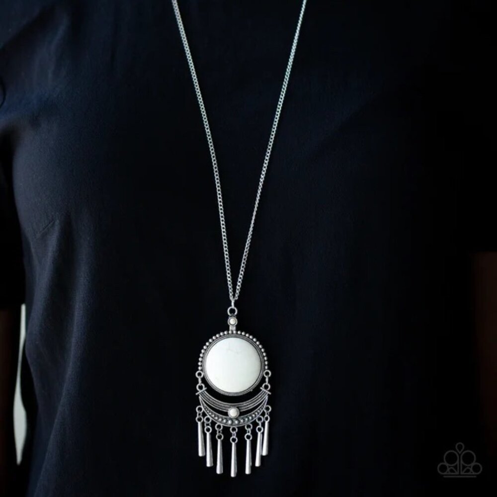 Paparazzi Rural Rustler White Necklace & Earring Set